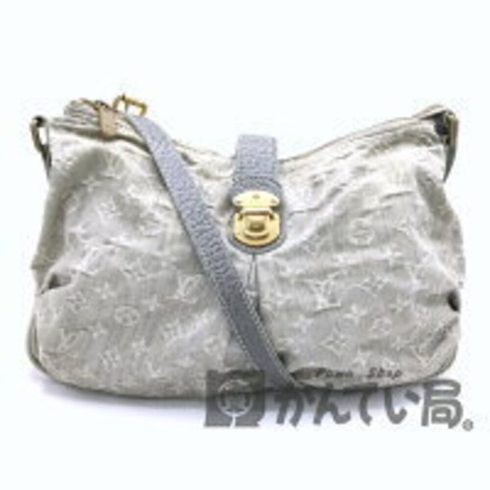 LOUIS VUITTON Monogram Denim Shoulder Bag Gray Crossbody